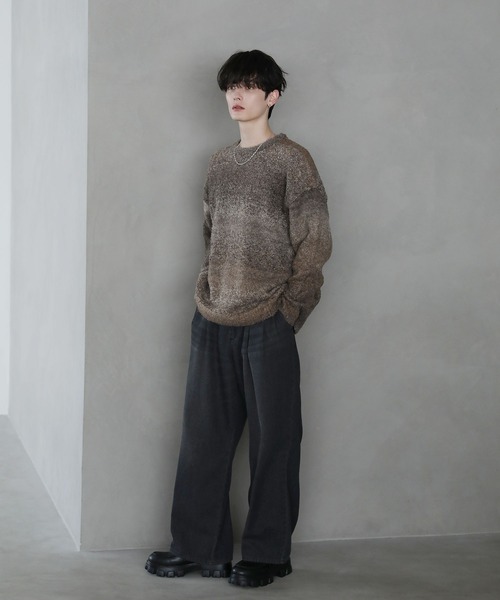 グラデーションブークレ天竺編みニット（ニット/セーター）｜ETELIO（エテリオ）