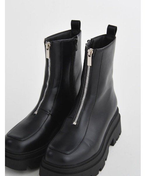 Re:EDIT（リエディ）の「[大きいサイズ有]フロントジップトラックソールブーツ（ブーツ・レディース・ブラック/アイボリー・SMALL/LARGE/X-LARGE/MEDIUM/XX-LARGE）」の4枚目の写真