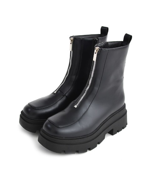 Re:EDIT（リエディ）の「[大きいサイズ有]フロントジップトラックソールブーツ（ブーツ・レディース・ブラック/アイボリー・SMALL/LARGE/X-LARGE/MEDIUM/XX-LARGE）」の6枚目の写真