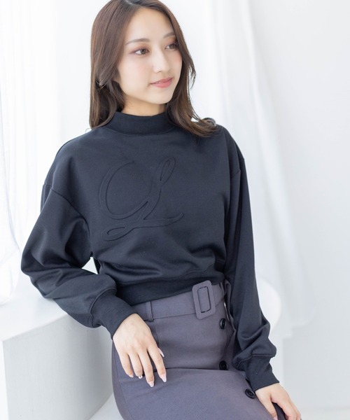 clear（クリア）の「ロゴエンボスショート丈スウェット[低身長用サイズ有]（スウェット・レディース・ブラック/グレー/ピンク/アイボリー・XS/F）」の3枚目の写真