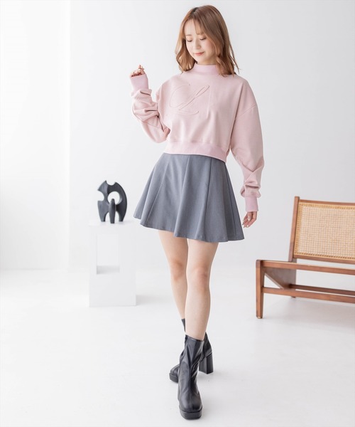clear（クリア）の「ロゴエンボスショート丈スウェット[低身長用サイズ有]（スウェット・レディース・ブラック/グレー/ピンク/アイボリー・XS/F）」の22枚目の写真