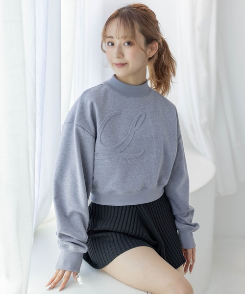 clear（クリア）の「ロゴエンボスショート丈スウェット[低身長用サイズ有]（スウェット・レディース・ブラック/グレー/ピンク/アイボリー・XS/F）」の21枚目の写真