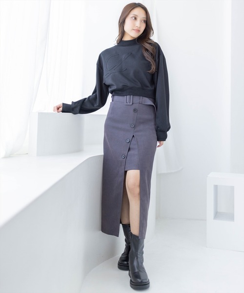 clear（クリア）の「ロゴエンボスショート丈スウェット[低身長用サイズ有]（スウェット・レディース・ブラック/グレー/ピンク/アイボリー・XS/F）」の17枚目の写真