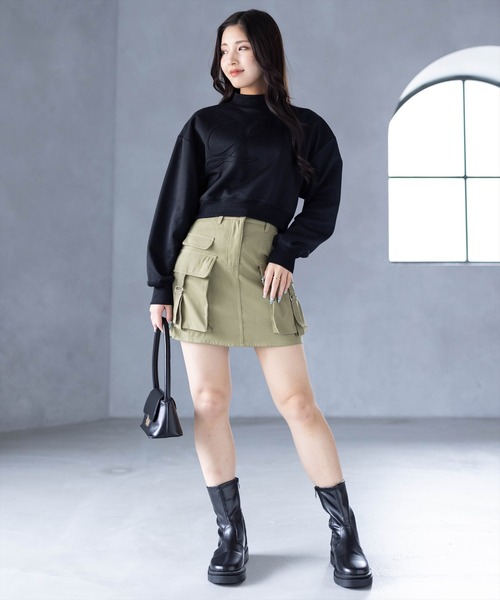 clear（クリア）の「ロゴエンボスショート丈スウェット[低身長用サイズ有]（スウェット・レディース・ブラック/グレー/ピンク/アイボリー・XS/F）」の15枚目の写真