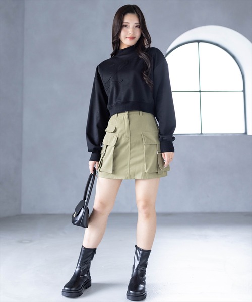 clear（クリア）の「ロゴエンボスショート丈スウェット[低身長用サイズ有]（スウェット・レディース・ブラック/グレー/ピンク/アイボリー・XS/F）」の16枚目の写真