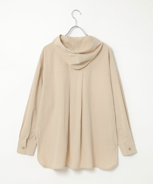 LBC（エルビーシー）の「フードロングシャツ（シャツ/ブラウス・レディース・ネイビー/ベージュ・M）」の9枚目の写真