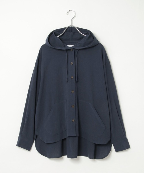 LBC（エルビーシー）の「フードロングシャツ（シャツ/ブラウス・レディース・ネイビー/ベージュ・M）」の15枚目の写真