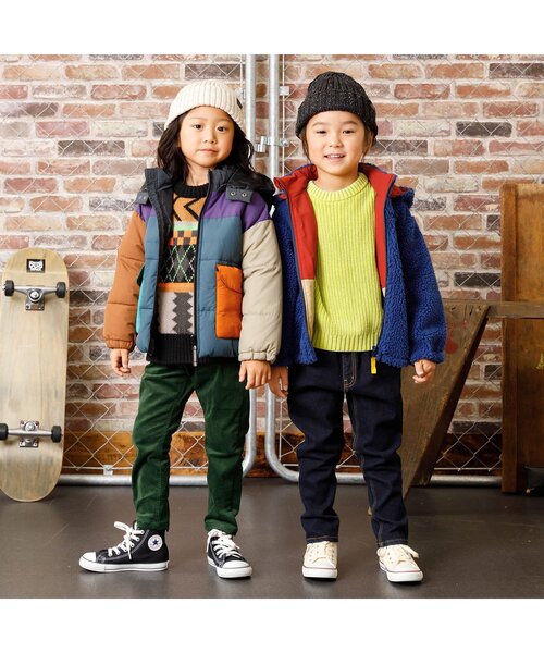 F.O.KIDS（エフオーキッズ）の「【洗える/2way】リバーシブルマウンテンジャケット（ダウンジャケット/コート・キッズ・グリーン/キナリ/ネイビー/オレンジ/チャコール・130/95/100/140/120/90/110/80）」の15枚目の写真