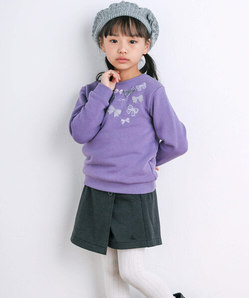 BeBe(ベベ)の「千鳥ジャガードラップショートパンツ(90~150cm)(その他パンツ・キッズ・グレー系その他/レッド系その他2・150cm/120cm/100cm/110cm/140cm/130cm/90cm)」の5枚目の写真