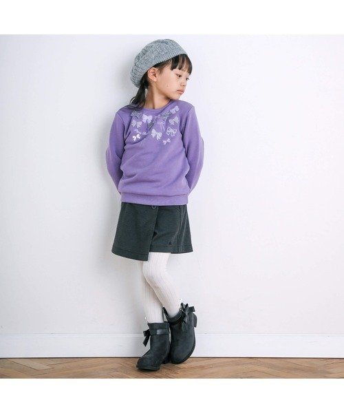 BeBe(ベベ)の「千鳥ジャガードラップショートパンツ(90~150cm)(その他パンツ・キッズ・グレー系その他/レッド系その他2・150cm/120cm/100cm/110cm/140cm/130cm/90cm)」の3枚目の写真