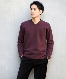HIDEAWAYS NICOLE（ハイダウェイニコル）の「ダブルフェイスブリスターワッフルＶネックプルオーバー（Tシャツ/カットソー）」