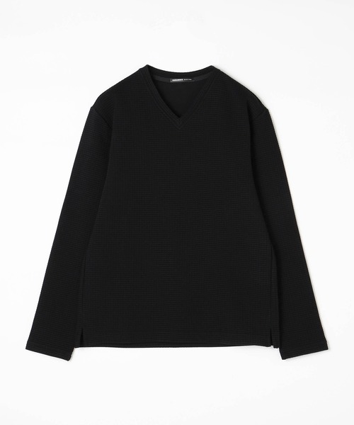 HIDEAWAYS NICOLE(ハイダウェイニコル)の「ダブルフェイスブリスターワッフルVネックプルオーバー(Tシャツ/カットソー・メンズ・ブラック/オフホワイト/パープル・X-LARGE/MEDIUM/LARGE)」の11枚目の写真