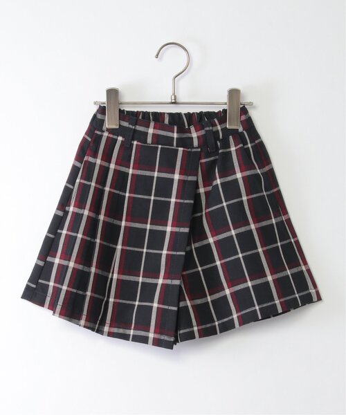 セール】【親子コーデ】チェックプリーツラップキュロット（120~160cm