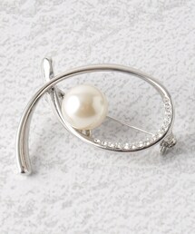 ◆フェイクパールビジューラインブローチ/セレモニー対応