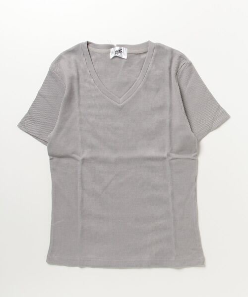 Mag.(マグ)の「【RDS】サーマル半袖VネックTシャツ(Tシャツ/カットソー・メンズ・グレー/カーキ/サックスブルー/ホワイト/ブラック/ネイビー・MEDIUM/LARGE/X-LARGE)」の3枚目の写真