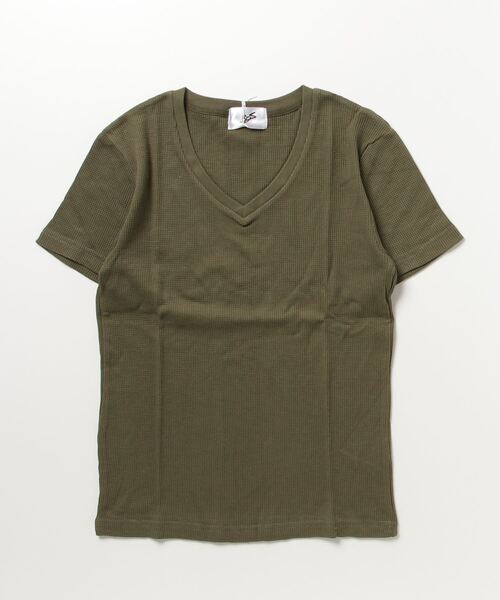 Mag.(マグ)の「【RDS】サーマル半袖VネックTシャツ(Tシャツ/カットソー・メンズ・グレー/カーキ/サックスブルー/ホワイト/ブラック/ネイビー・MEDIUM/LARGE/X-LARGE)」の4枚目の写真