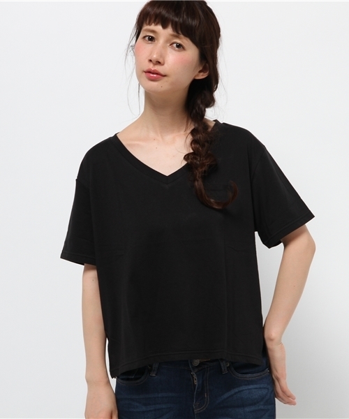 Kastane（カスタネ）の「【Kastane】ドライタッチVネックTシャツ（Tシャツ/カットソー・レディース・カーキ/レッド/ブラック・FREE）」の2枚目の写真