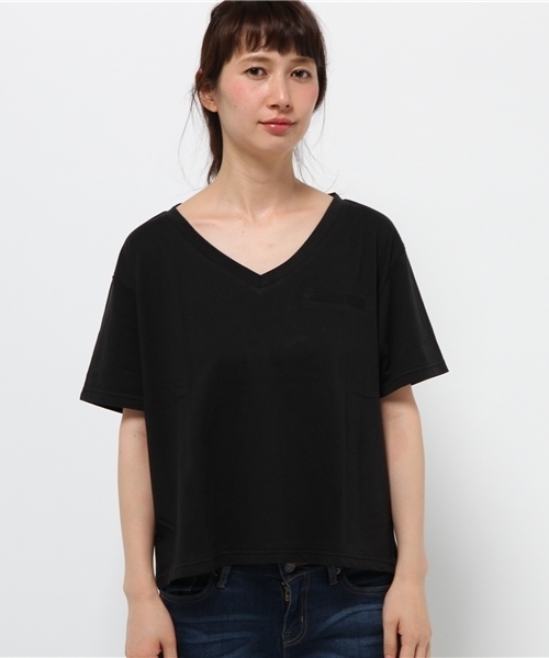 Kastane（カスタネ）の「【Kastane】ドライタッチVネックTシャツ（Tシャツ/カットソー・レディース・カーキ/レッド/ブラック・FREE）」の5枚目の写真