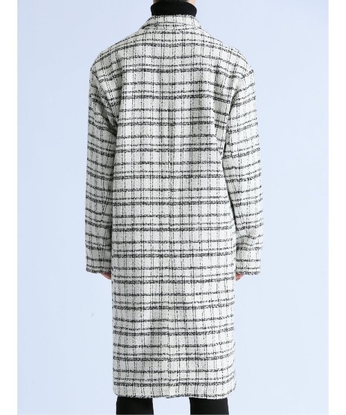 semantic design（セマンティックデザイン）の「＊セマンティックデザイン ツイード調チェック チェスターコート（チェスターコート・メンズ・ブラック/ホワイト・MEDIUM/LARGE）」の21枚目の写真