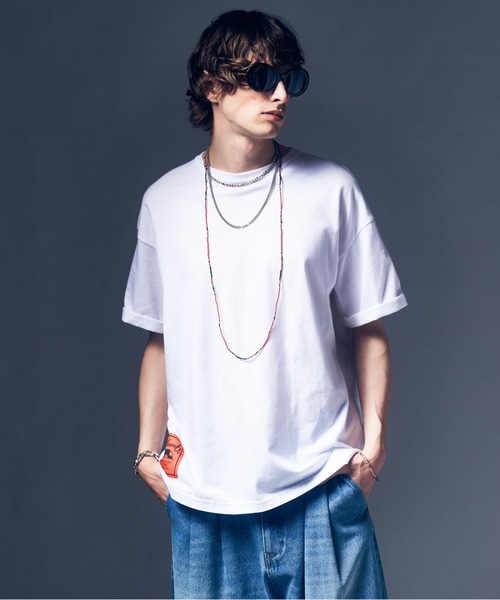 glamb(グラム)の「Roll Sleeve T-shirts / ロールスリーブTシャツ(Tシャツ/カットソー・メンズ・ブルー/ブラック/ホワイト・S/L/M)」の12枚目の写真