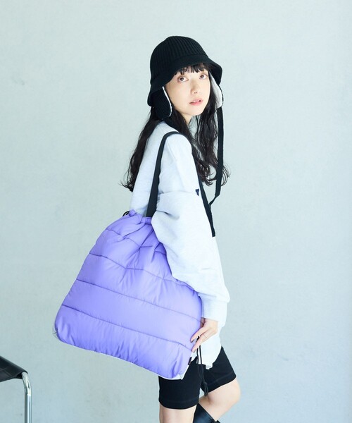 SUBLIME（サブライム）の「SUBLIME × FREAK'S STORE/サブライム × フリークスストア 別注 中綿 TOTE BAG / ナイロン トートバッグ（トートバッグ・レディース・ベージュ/グレー/ブルー/ブラック・ONE SIZE）」の3枚目の写真