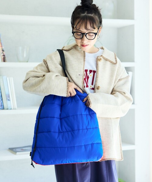 SUBLIME（サブライム）の「SUBLIME × FREAK'S STORE/サブライム × フリークスストア 別注 中綿 TOTE BAG / ナイロン トートバッグ（トートバッグ・レディース・ベージュ/グレー/ブルー/ブラック・ONE SIZE）」の4枚目の写真