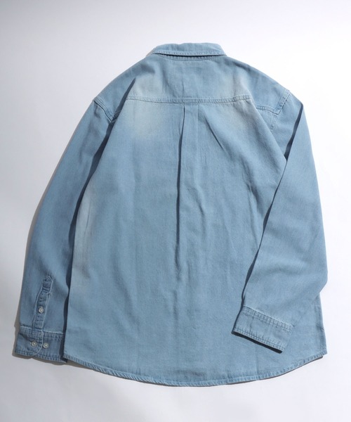 Salong hameu(サロン ハミュー)の「長袖デニムシャツ メンズ レディース ユニセックス(シャツ/ブラウス・メンズ・ライトインディゴブルー/ダークインディゴブルー/インディゴブルー・M/L/LL)」の6枚目の写真
