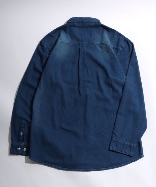 Salong hameu(サロン ハミュー)の「長袖デニムシャツ メンズ レディース ユニセックス(シャツ/ブラウス・メンズ・ライトインディゴブルー/ダークインディゴブルー/インディゴブルー・M/L/LL)」の4枚目の写真