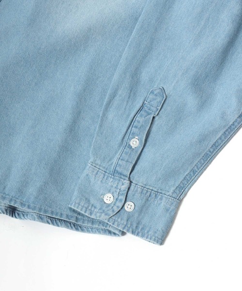 Salong hameu(サロン ハミュー)の「長袖デニムシャツ メンズ レディース ユニセックス(シャツ/ブラウス・メンズ・ライトインディゴブルー/ダークインディゴブルー/インディゴブルー・M/L/LL)」の10枚目の写真