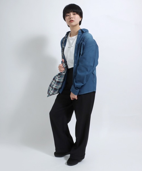 Salong hameu(サロン ハミュー)の「長袖デニムシャツ メンズ レディース ユニセックス(シャツ/ブラウス・メンズ・ライトインディゴブルー/ダークインディゴブルー/インディゴブルー・M/L/LL)」の15枚目の写真