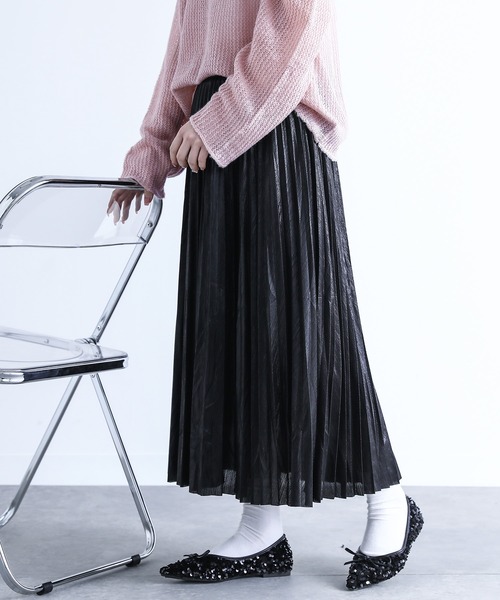 【CHICPARK】Vintageメタリック加工フェイクレザープリーツスカート osharewalker（オシャレウォーカー）の「【廃盤】【ZOZO限定