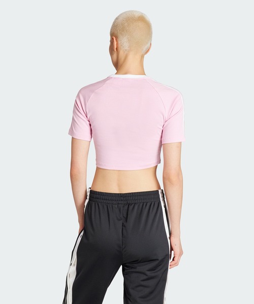 adidas（アディダス）の「スリーストライプス 半袖ベビーTシャツ / アディダスオリジナルス adidas Originals（Tシャツ/カットソー・レディース・ホワイト/ライトピンク/ブラック/ブルー/グリーン/イエロー/レッド/パープル/ブルー系その他/パープル系その他/ブルー系その他2・X-LARGE/MEDIUM/SMALL/XX-LARGE/X-SMALL/LARGE/3XL）」の19枚目の写真