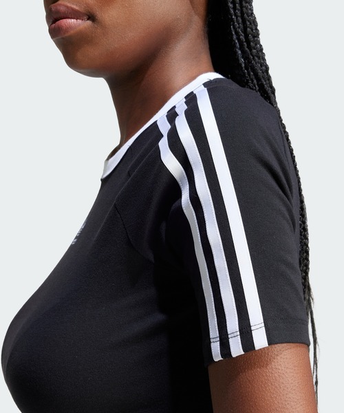 adidas（アディダス）の「スリーストライプス 半袖ベビーTシャツ / アディダスオリジナルス adidas Originals（Tシャツ/カットソー・レディース・ホワイト/ライトピンク/ブラック/ブルー/グリーン/イエロー/レッド/パープル/ブルー系その他/パープル系その他/ブルー系その他2・X-LARGE/MEDIUM/SMALL/XX-LARGE/X-SMALL/LARGE/3XL）」の18枚目の写真