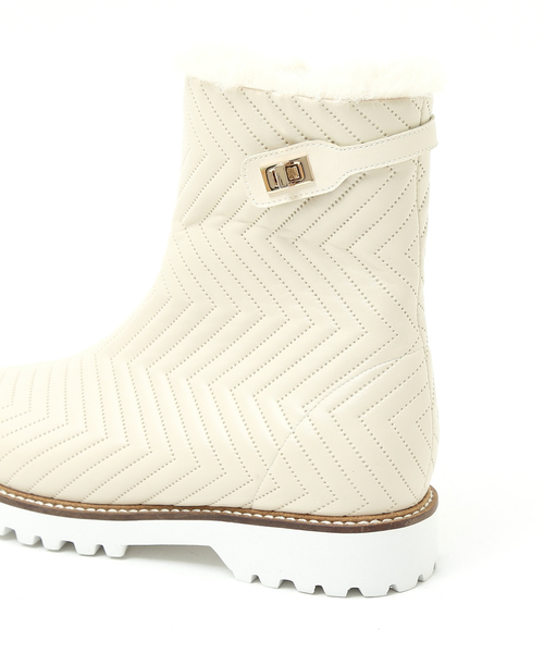 Au BANNISTER（オゥバニスター）の「【晴雨兼用】タンクソールボアブーツ（ブーツ・レディース・アイボリー/ブラック・L/M/S）」の8枚目の写真