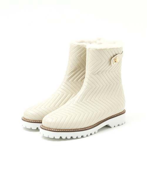 Au BANNISTER（オゥバニスター）の「【晴雨兼用】タンクソールボアブーツ（ブーツ・レディース・アイボリー/ブラック・L/M/S）」の19枚目の写真