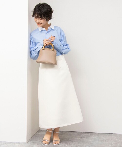 NOLLEY’S（ノーリーズ）の「NMPマルチ2WAYレギュラーシャツ（シャツ/ブラウス・レディース・ホワイト/サックスブルー/ブルー系その他・M）」の4枚目の写真