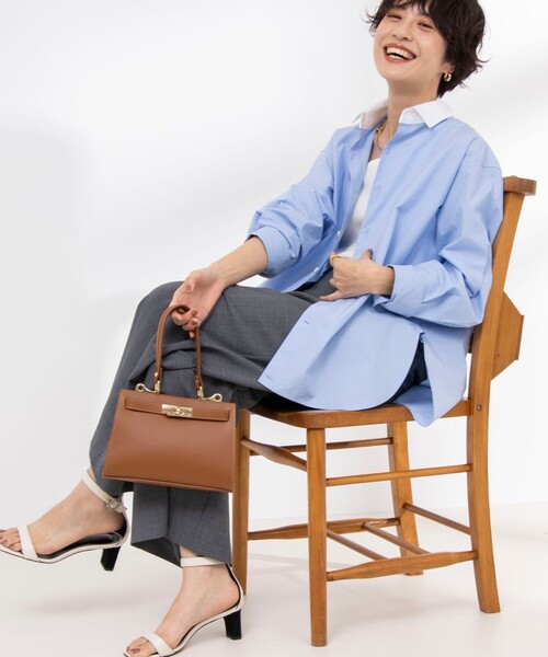 NOLLEY’S（ノーリーズ）の「NMPマルチ2WAYレギュラーシャツ（シャツ/ブラウス・レディース・ホワイト/サックスブルー/ブルー系その他・M）」の6枚目の写真
