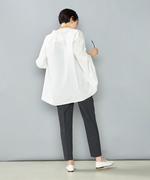 NOLLEY’S（ノーリーズ）の「NMPマルチ2WAYレギュラーシャツ（シャツ/ブラウス・レディース・ホワイト/サックスブルー/ブルー系その他・M）」の14枚目の写真