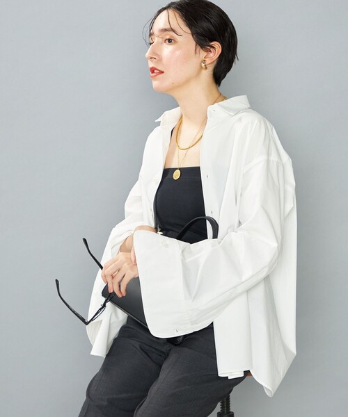 NOLLEY’S（ノーリーズ）の「NMPマルチ2WAYレギュラーシャツ（シャツ/ブラウス・レディース・ホワイト/サックスブルー/ブルー系その他・M）」の17枚目の写真