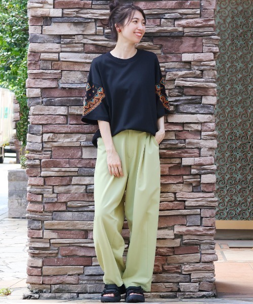 チチカカ(チチカカ)の「バンダナスリーブ刺繍Tシャツ(Tシャツ/カットソー・レディース・ホワイト/ブラック・FREE)」の20枚目の写真