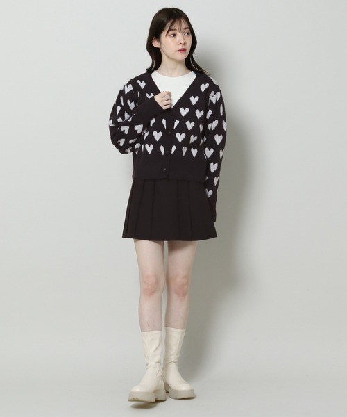 3.3 Field Trip (3.3フィールドトリップ)の「3.3 Field Trip/ハートパターンカーディガン 2995688(カーディガン/ボレロ・レディース・アイボリー/ブラック・FREE)」の9枚目の写真