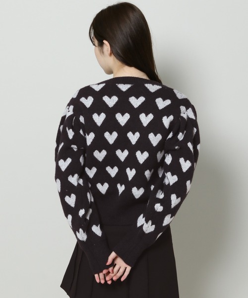 3.3 Field Trip (3.3フィールドトリップ)の「3.3 Field Trip/ハートパターンカーディガン 2995688(カーディガン/ボレロ・レディース・アイボリー/ブラック・FREE)」の13枚目の写真
