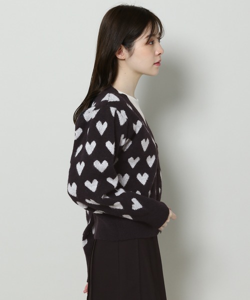 3.3 Field Trip (3.3フィールドトリップ)の「3.3 Field Trip/ハートパターンカーディガン 2995688(カーディガン/ボレロ・レディース・アイボリー/ブラック・FREE)」の14枚目の写真