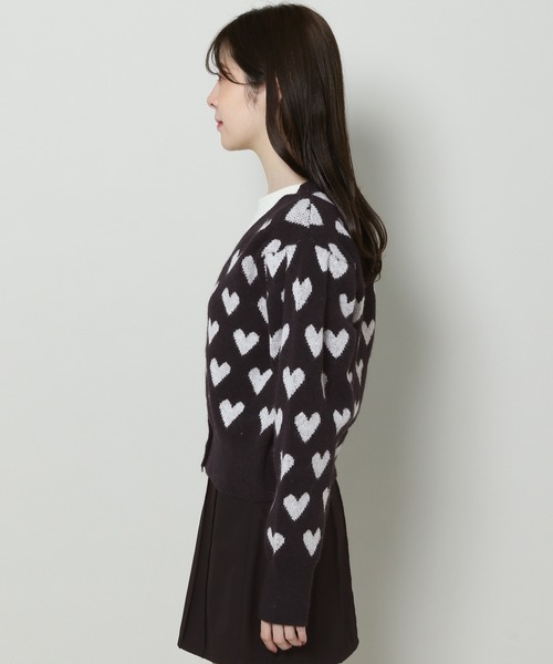 3.3 Field Trip (3.3フィールドトリップ)の「3.3 Field Trip/ハートパターンカーディガン 2995688(カーディガン/ボレロ・レディース・アイボリー/ブラック・FREE)」の16枚目の写真