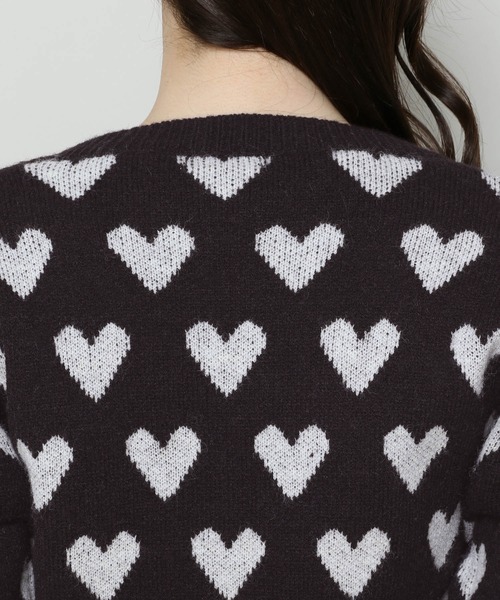3.3 Field Trip (3.3フィールドトリップ)の「3.3 Field Trip/ハートパターンカーディガン 2995688(カーディガン/ボレロ・レディース・アイボリー/ブラック・FREE)」の18枚目の写真