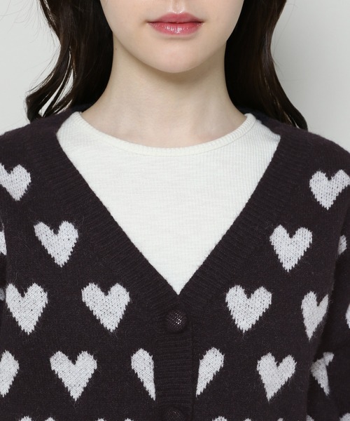3.3 Field Trip (3.3フィールドトリップ)の「3.3 Field Trip/ハートパターンカーディガン 2995688(カーディガン/ボレロ・レディース・アイボリー/ブラック・FREE)」の19枚目の写真
