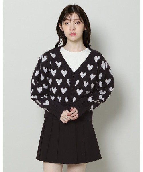 3.3 Field Trip (3.3フィールドトリップ)の「3.3 Field Trip/ハートパターンカーディガン 2995688(カーディガン/ボレロ・レディース・アイボリー/ブラック・FREE)」の11枚目の写真