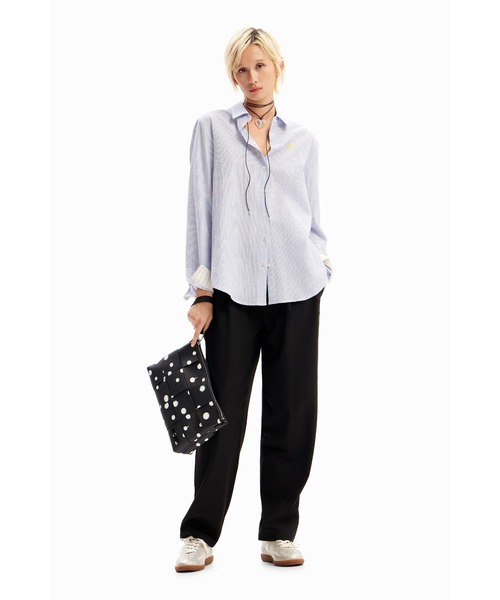 Desigual（デシグアル）の「ペイント 編み込み ミドルクロスボディバッグ（ボディバッグ/ウエストポーチ・レディース・ブラック/ホワイト・FREE）」の9枚目の写真