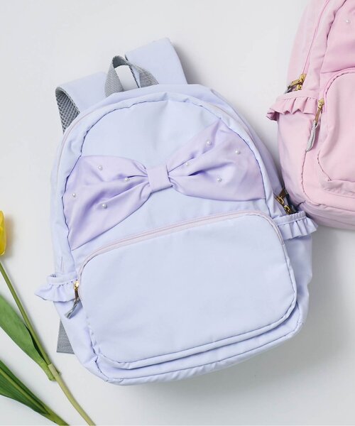 apres les cours（アプレレクール）の「リボンフリルリュック（バックパック/リュック・キッズ・ピンク/ラベンダー・SMALL/MEDIUM）」の2枚目の写真