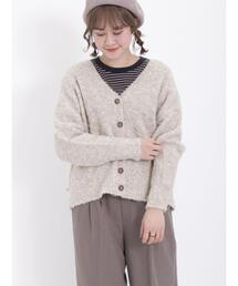 Samansa Mos2 | ブークレVネックカーディガン(カーディガン/ボレロ)